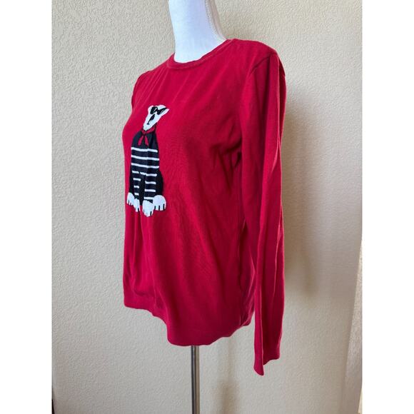 Vtg Tommy Hilfiger Graphic Polar Bear Red Pullover Sweater Top Sz L Large - Picture 9 of 10